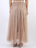 Gonna lunga con paillettes e tulle