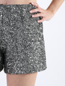 Shorts con mini paillettes