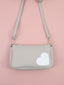 Borsetta Sara con tracolla e cuore bianco glitter