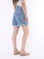 Shorts light blue a vita alta con pences