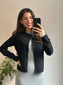 Cardigan con bordi in lurex