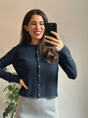 Cardigan con bordi in lurex