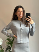 Cardigan con bordi in lurex