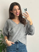 Maglioncino a incrocio con scollo a V