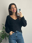 Maglioncino a incrocio con scollo a V