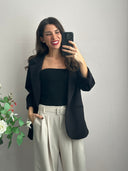 Blazer in misto viscosa monobottone