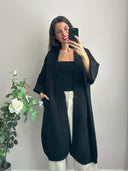 Cardigan lungo aperto con tasche