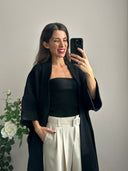 Cardigan lungo aperto con tasche