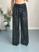 Pantapalazzo in vellutino paillettes