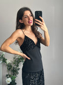 Top con vellutino e paillettes