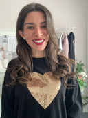Maglioncino con cuore oro