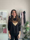 Maglioncino con cuore oro