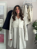 Giacca lunga con cappuccio e coulisse in vita