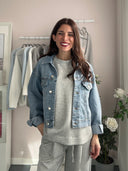 Giacchino in jeans con strass