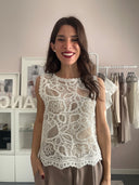 PREORDINE. Top traforato floreale