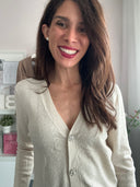 Cardigan crop con bottoni gioiello