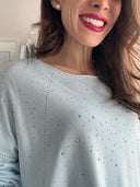 PREORDINE: Maglioncino leggero in viscosa con strass