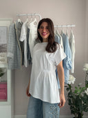 T-shirt in cotone con drappeggio