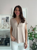 Top classy con scollo a V e pences