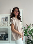 Top classy con scollo a V e pences