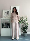 Pantapalazzo in cotone con merletto