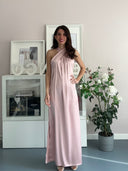 Abito Rosa con scollo regolabile a fiocco