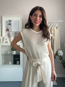 Top traforato con lurex