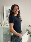 T-shirt manica corta misto seta