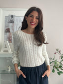 Maglioncino bianco traforato misto lana