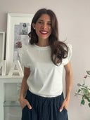 Top pearls con spallina imbottita