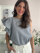 Top millerighe in blu