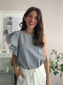 Top millerighe in blu