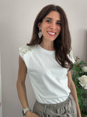 Top Kylie con spalline gioiello