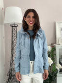Giacca a vento Poppy con rouches azzurro