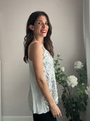 Top paillettes silver con spalline sottili