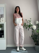 Jeans ballon strass rosa