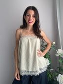 Top in pizzo beige