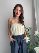 Top in pizzo beige