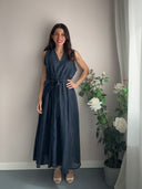 Abito Marilyn blu in tencel