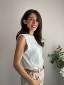 Top con mini paillettes e rasetto