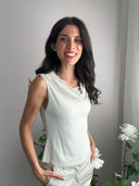 Top in viscosa con drappeggio