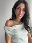 Top in viscosa con drappeggio