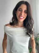 Top in viscosa con drappeggio