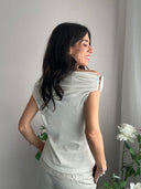 Top in viscosa con drappeggio