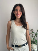 Top a costine basic in cotone