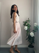Gonna midi rosa in cotone