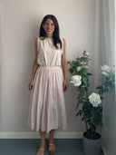 Gonna midi rosa in cotone