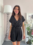 Tutina nera in viscosa scollo a V