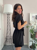Tutina nera in viscosa scollo a V
