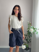 Shorts in cotone con cintura